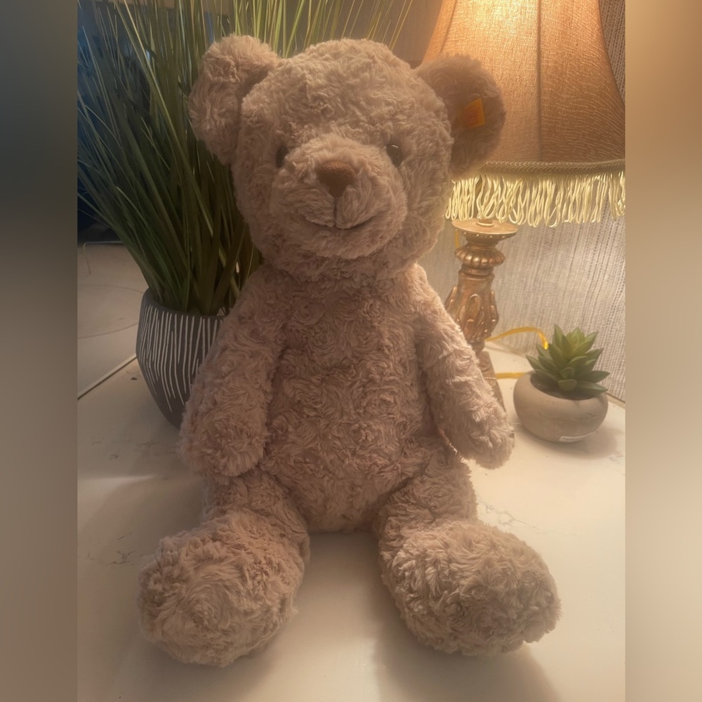 Steiff Handmade Tan Teddy Bear 10” tall X 9” X 6”